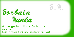 borbala munka business card